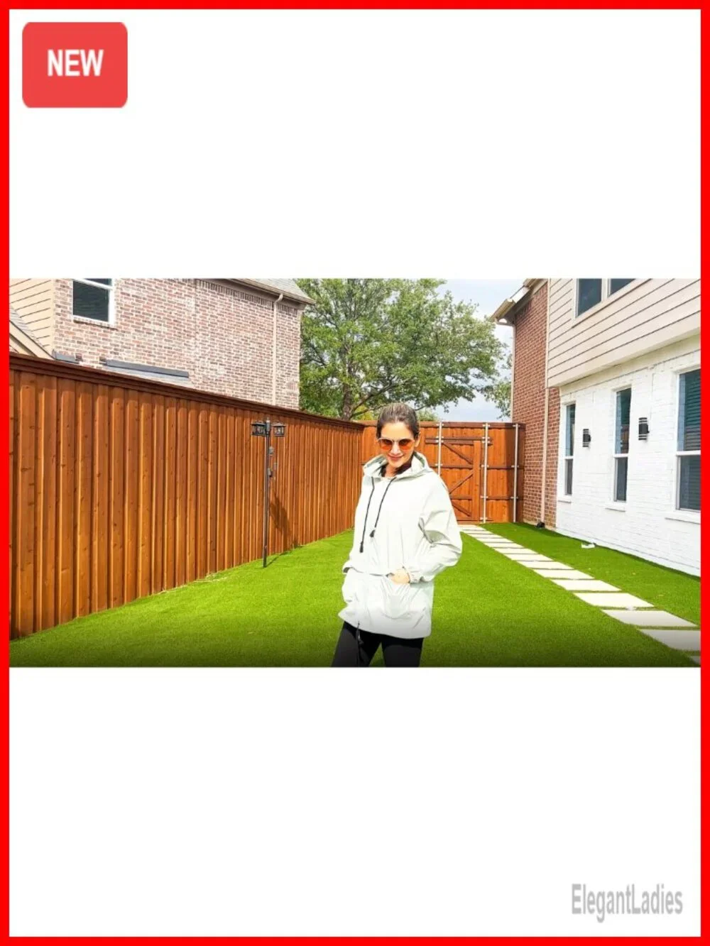 Women's Waterproof Raincoat Lightweight Jacket Hooded Windbreaker with Pockets